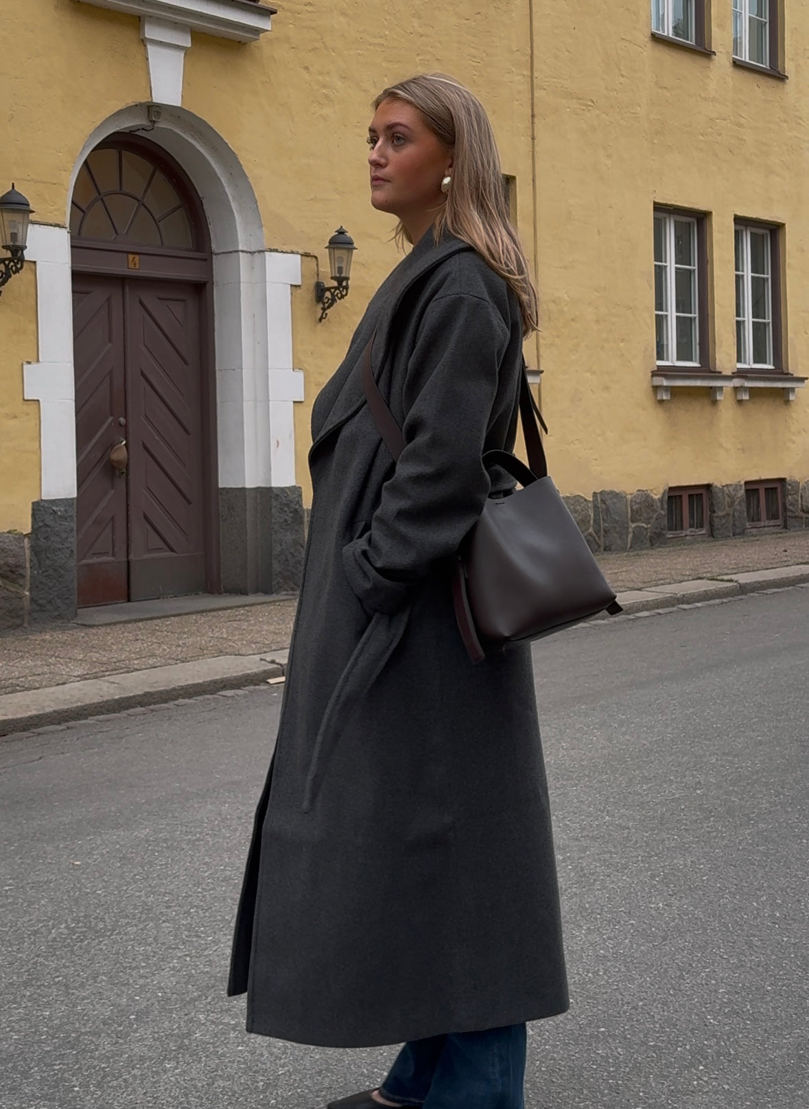 VMANNE Coat - Dark Grey Melange