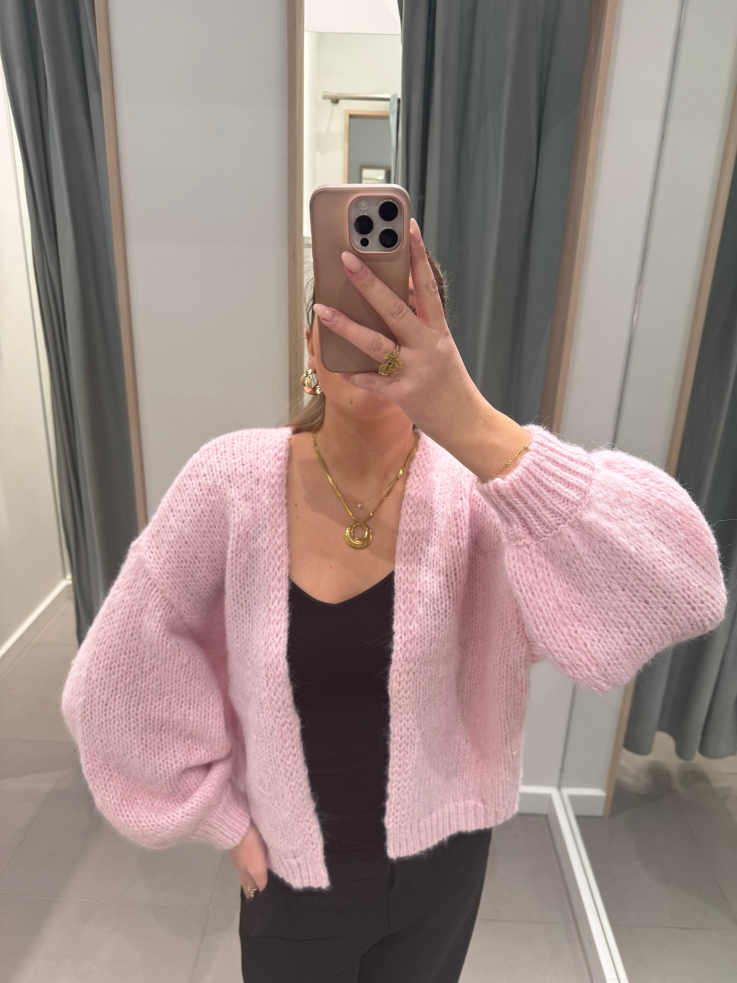 VMMAYBE Knit Cardigan - Parfait Pink