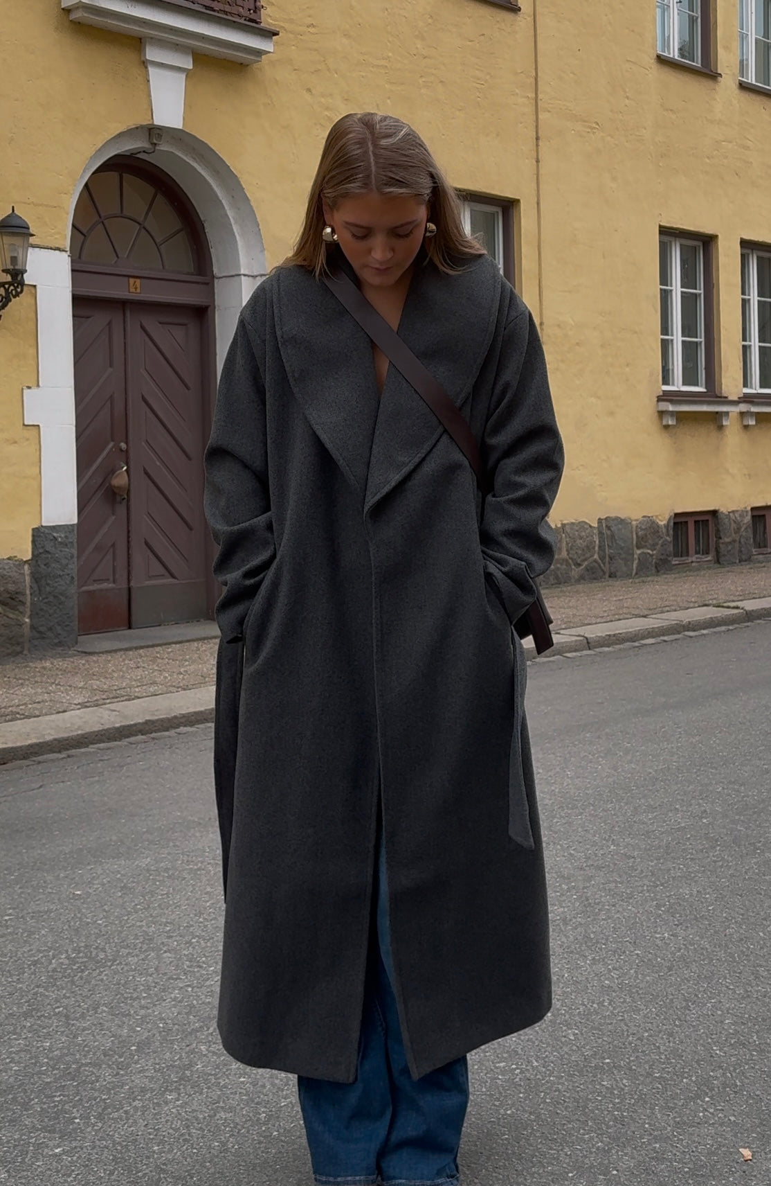 VMANNE Coat - Dark Grey Melange